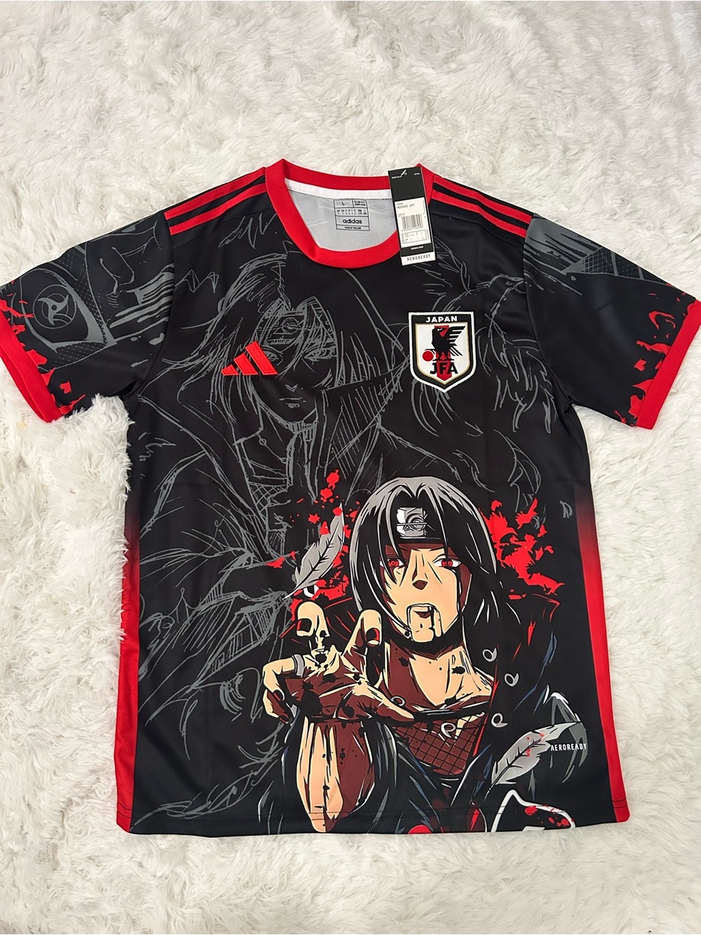 adidas Black & Red Japan Graphic Soccer Jersey